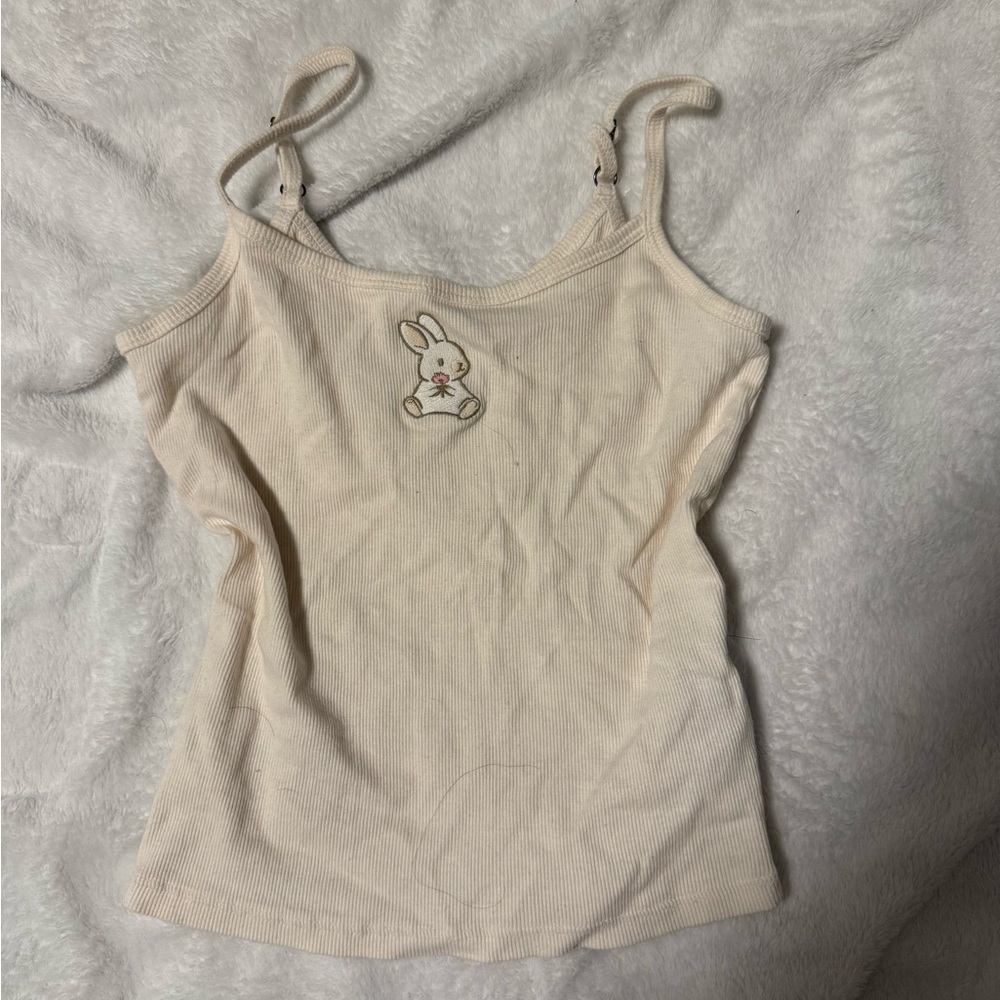 Hollister Cream Camisole with Bunny Patch